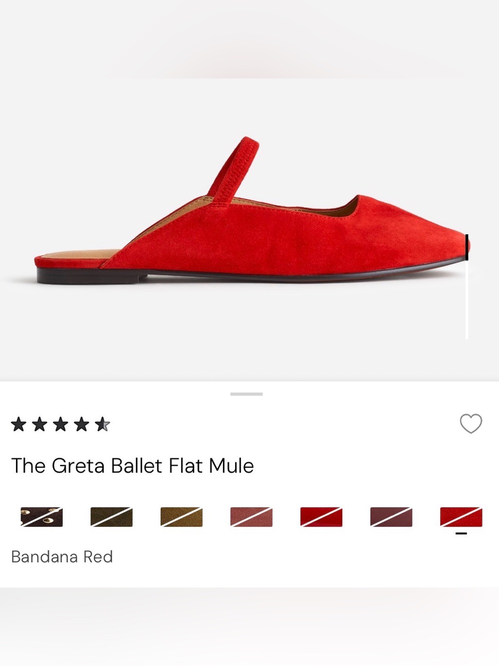 Madewell Greta Ballet Flat Mule - Bandana Red